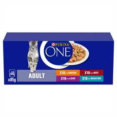Purina ONE Mini Fillets Adult Wet Cat Food in Gravy - 40x85g Pouches