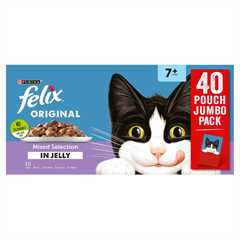 Felix Senior Wet Cat Food in Jelly - Meat And Fish - 40x100g Pouches