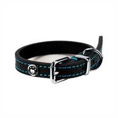Rosewood Luxury Black Leather Dog Collar