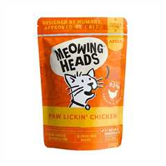 Meowing Heads Paw Lickin Chicken Wet Cat Food - 10x100g Pouches