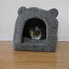 40 Winks Teddy Bear Cat Bed - Grey