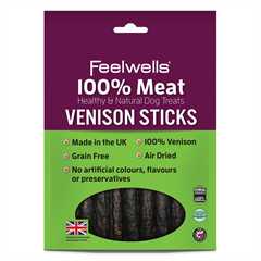 Feelwells 100% Meat Dog Treats - Venison Sticks - 100g