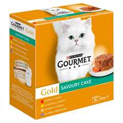 Gourmet Gold Savoury Cake Adult Wet Cat Food - Meat and Veg - 8x85g Cans