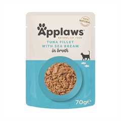 Applaws Complimentary Adult Wet Cat Food - Tuna & Seabream - 12x70g Pouches