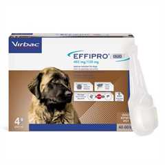 Effipro Duo Spot-On Solution for Very Large Dogs - 40 - 60kg - 4x4.02ml Pipettes