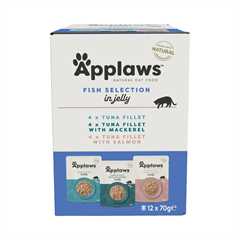Applaws Adult Wet Cat Food Fish Selection in Jelly - 12x70g pouches