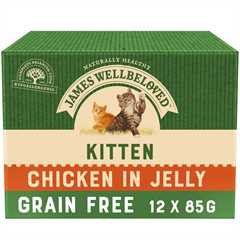 James Wellbeloved Kitten Grain Free Wet Cat Food in Jelly - Chicken - 12x85g Pouches 
