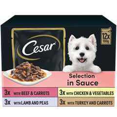 CESAR Deliciously Fresh Favourites Adult Wet Dog Food in Sauce - 12x100g Pouches