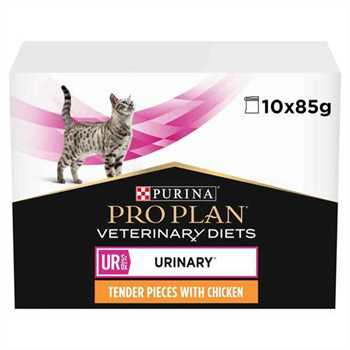 PRO PLAN Veterinary Diet Adult UR Urinary Wet Cat Food - Chicken - 10x85g Pouches