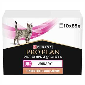 PRO PLAN Veterinary Diet Adult UR Urinary Wet Cat Food - Salmon - 10x85g Pouches