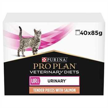 PRO PLAN Veterinary Diet Adult UR Urinary Wet Cat Food - Salmon - 40x85g Pouches