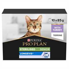 PRO PLAN Sterilised 7+ Longevis Senior Wet Cat Food - Turkey Terrine - 10x85g Pouches