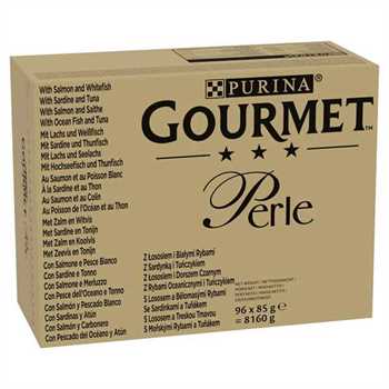 Gourmet Perle Seaside Duo Adult Wet Cat Food In Gravy - 96x85g Pouches