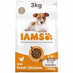 IAMS Small & Medium Breed Puppy Dry Dog Food - Chicken - 3kg