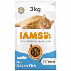 IAMS Senior 7+ Dry Cat Food - Ocean Fish - 3kg