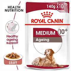 Royal Canin Size Health Nutrition Medium Ageing 10+ Wet Dog Food in Gravy - 10x140g Pouches