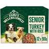James Wellbeloved Senior Wet Dog Food in Gravy - Turkey & Rice - 12x90g Pouches