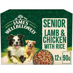 James Wellbeloved Senior Wet Dog Food in Gravy - Lamb & Chicken - 12x90g Pouches