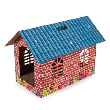 Purrshire Cat Scratching Cardboard House