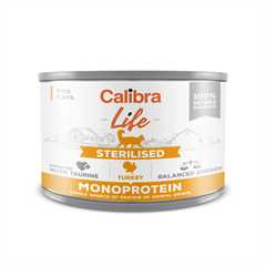 Calibra Life Sterilised Wet Cat Food - Turkey - 6 x 200g Cans