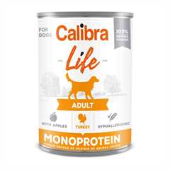 Calibra Life Adult Wet Dog Food - Turkey with Apples - 6 x 400g Cans