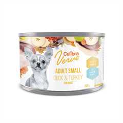 Calibra Verve Gluten Free Small Breed Adult Wet Dog Food - Duck & Turkey - 6 x 200g Cans