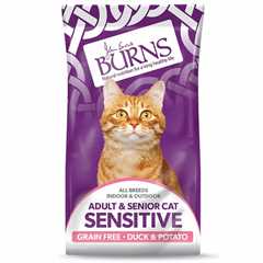 Burns Sensitive Dry Cat Food - Duck & Potato - 1.5kg