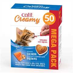 Catit Creamy Lickable Cat Treats - Salmon & Prawns - 50x10g Mega pack
