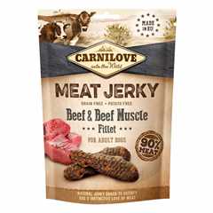 Carnilove Grain Free Meat Jerky for Adult Dogs - Beef & Beef Muscle Fillet - 100g
