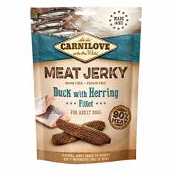 Carnilove Grain Free Meat Jerky for Adult Dogs - Duck with Herring Fillet - 100g