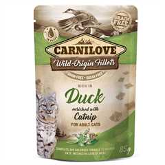 Carnilove Grain Free Adult Wet Cat Food - Duck with Catnip - 24x85g Pouches