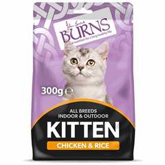 Burns Kitten Dry Cat Food - Chicken & Rice - 300g