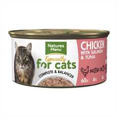 Natures Menu Adult Wet Cat Food - Chicken with Salmon & Tuna  - 18x85g cans