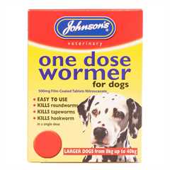 Johnsons One Dose Wormer for Large Dogs - 4 Tablets