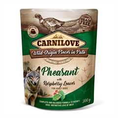 Carnilove Grain Free Adult Wet Dog Food - Pheasant with Raspberry Leaves - 12x300g Pouches