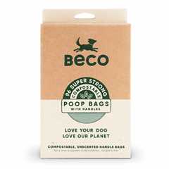 Beco Unscented Compostable Poop Bags with Handles - 96 pack