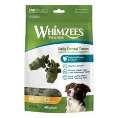 WHIMZEES Alligator Medium Dental Chew Dog Treat - 12 pack