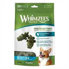 WHIMZEES Alligator Small Dental Chew Dog Treat - 24 pack