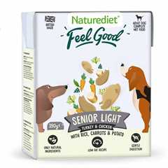 Naturediet Feel Good Senior Lite Wet Dog Food - Turkey & Chicken - 18x390g Cartons