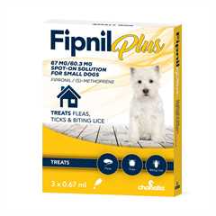 Fipnil Plus Spot-On Flea & Tick Solution for Small Dogs - 2kg-10kg 3x0.67ml
