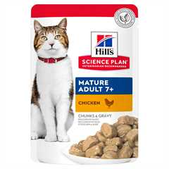 Hills Science Plan Mature 7+ Wet Cat Food in Gravy - Chicken – 12x85g Pouches