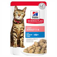 Hills Science Plan Light Adult Wet Cat Food - Ocean Fish - 12x85g Pouches