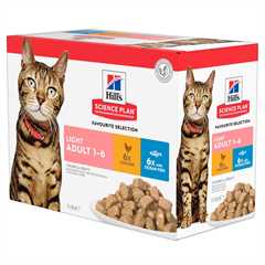 Hills Science Plan Light Adult Wet Cat Food - Favourite Selection - 12 x 85g Pouches