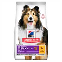 Hills Science Plan Sensitive Stomach & Skin Medium Breed Adult Dry Dog Food - Chicken - 14kg