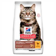 Hills Science Plan Hairball & Indoor Cat Mature 7+ Dry Cat Food - Chicken - 1.5kg