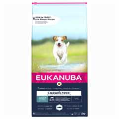 Eukanuba Grain Free Small/Medium Breed Adult Dry Dog Food - Ocean Fish - 12kg