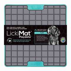Lickimat Playdate Tuff Treat Mat - Turquoise - 20 x 20cm