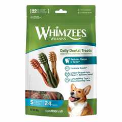WHIMZEES Toothbrush Small Dental Chew Dog Treat - 24 pack