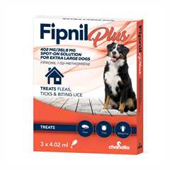 Fipnil Plus Spot-On Flea & Tick Solution for XLarge Dogs - 40kg-60kg 3x4.02ml